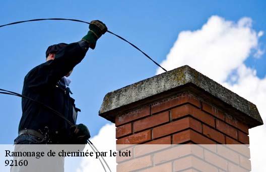 Ramonage de cheminée par le toit  92160